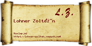 Lohner Zoltán névjegykártya